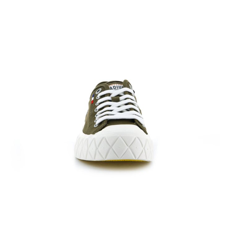 Baskets Palladium Palla Ace Tela Low Tops Femme Vert Olive | FR KAF748E